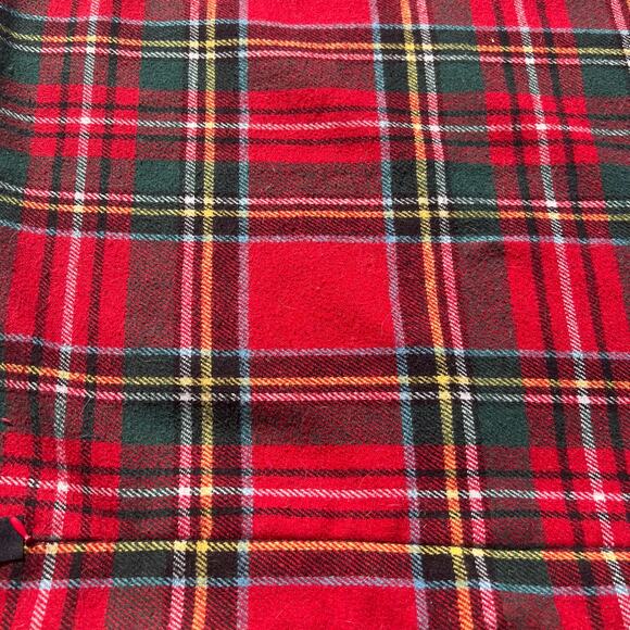Newport Plaid Flannel Fur Trim Pillow Covers Set of 2 | 19x19 Red Cabin Holiday - Picture 9 of 16